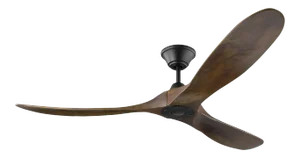 Visual Comfort Fan 60" Maverick in Matte Black with Walnut Blades