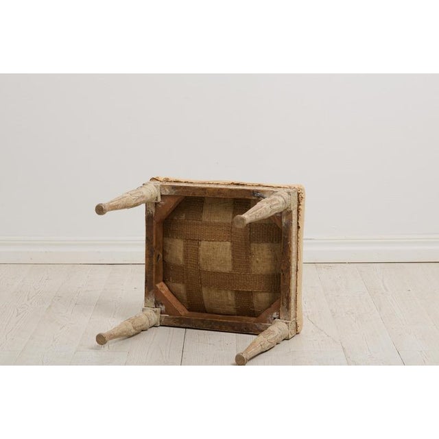 Wood Antique Swedish Gustavian Decorated Stool For Sale - Image 7 of 9