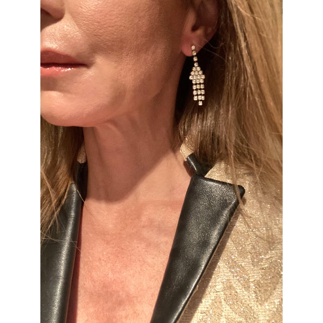 Art Deco Rhinestone Crystal Chandelier Earrings, Pair For Sale - Image 3 of 8