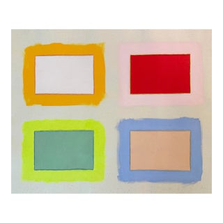 Original Painting | Abstract Multicolor Squares Contemporary Painting, 24 X 30 In. For Sale