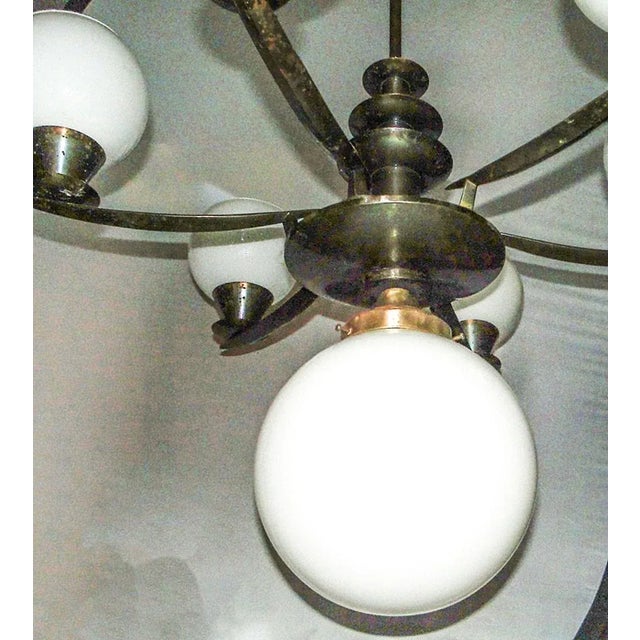 Art Deco Ceiling Lamp,, Czechoslovakia, 1950s For Sale - Image 4 of 8