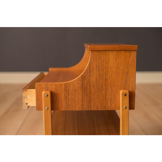 Brown Pair of Vintage Teak Nightstands by Ab Carlstrom & Co. Mobelfabrik, Sweden For Sale - Image 8 of 17