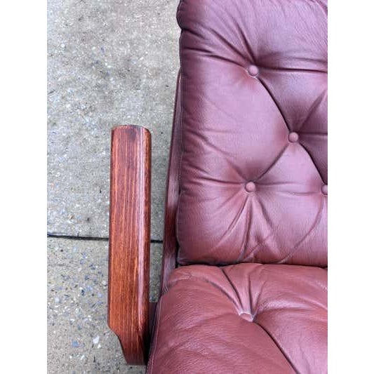 Mid 20th Century Norway Teak and Leather Rocking Chair For Sale - Image 14 of 18