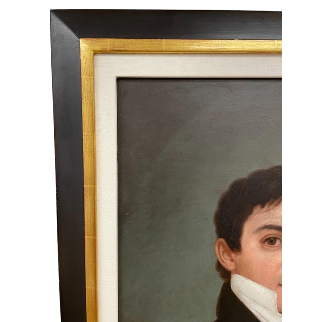 Figurative Early 19th Century American Federal Gentleman Portrait Oil Painting, Framed For Sale - Image 3 of 8