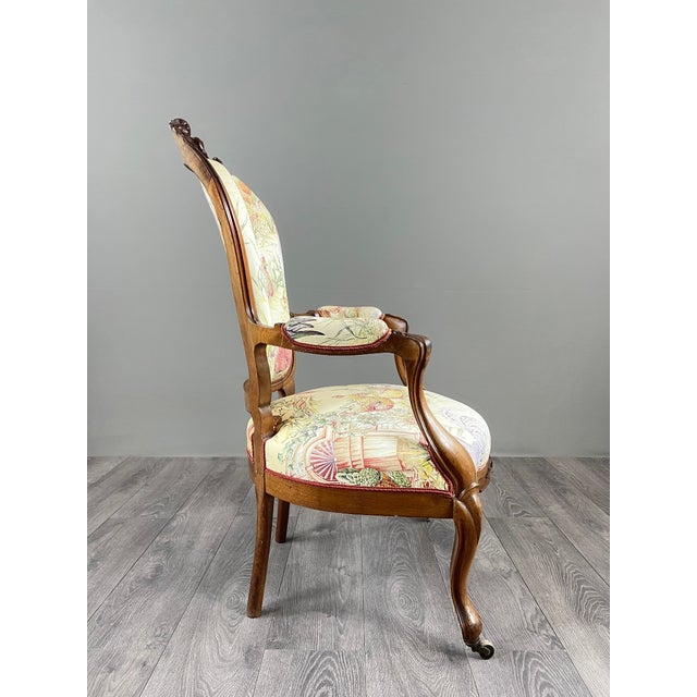 Antique Napoleon III Carved Wooden Armchair For Sale - Image 11 of 12