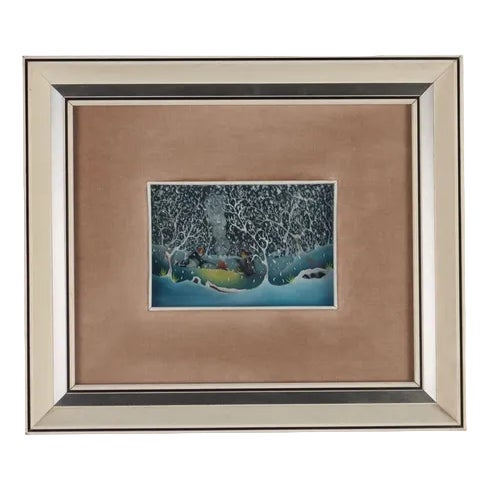 Mario Previ, Naive Scene, Oil on Glass, Framed For Sale