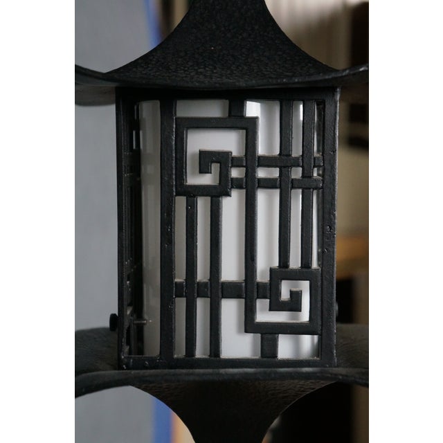 Metal 1960s Chinoiserie Chinese Pagoda Hanging Lantern Pendant Light For Sale - Image 7 of 12
