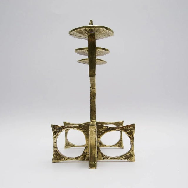 Metal Brass & Bronze Candleholder, 1960s For Sale - Image 7 of 18