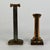 Art Nouveau Antique Pair of Solid Bronze Art Nouveau French Candlesticks in Column Design and Brass Finish For Sale - Image 3 of 13