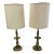 1980s Pair of Brass Candlestick Lamps Signed Stiffel For Sale