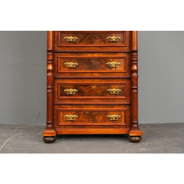 19th Century Gründerzeit Mens Chest of Drawers in Walnut For Sale - Image 10 of 18