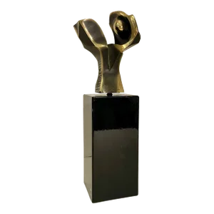 Abstract Brutalist Bronze Sculpture by Jose' Lucas