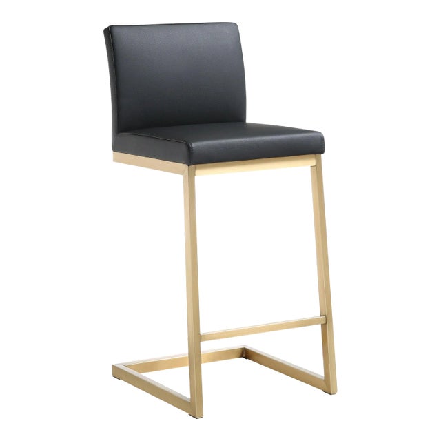 Furnish your kitchen or bar area in contemporary style with the Parma counter stool. The gold solid stainless steel frame...