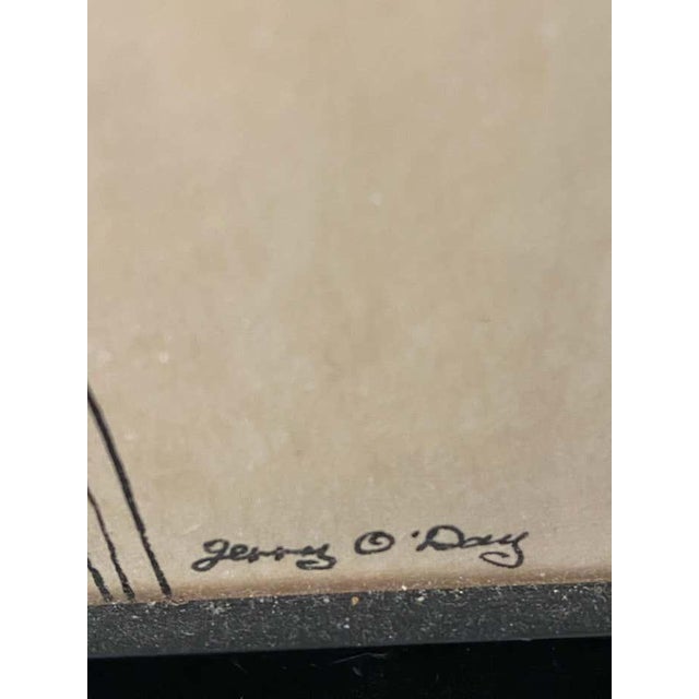 1970s Minimalist Black and White Portrait Drawing by Jerry O'Day For Sale - Image 5 of 8