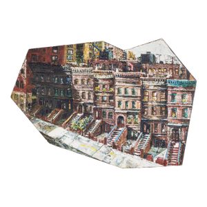 Mid-Century 1962 New York Brownstone Oil Painting – Signed "Francis Doran"