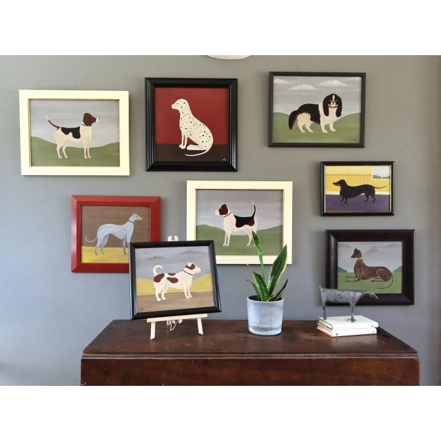 Contemporary 'King Charles Spaniel' Original Naive Style Animal Mini Oil Painting by British Artist Matt Rix, Framed For Sale - Image 11 of 12