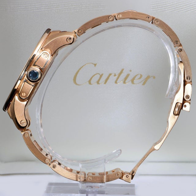 Cartier Calibre De Cartier W7100040 Chocolate Dial 18k Rose Gold Watch Full Set For Sale - Image 18 of 18