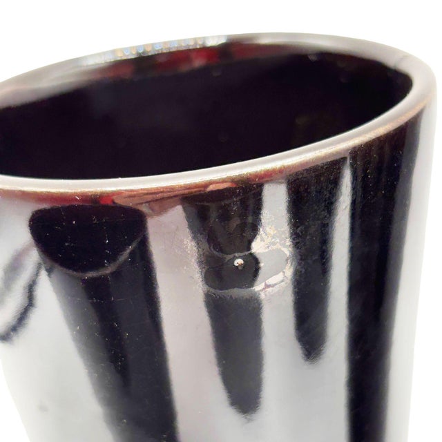 1960s Black Ceramic Mid Century 34 Piece Dinner Plate, Cup & Tea Set For Sale - Image 12 of 13