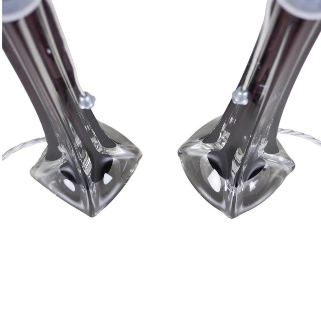 Moulded Glass Table Lamps by Paul Kedelv for Flygsfors, 1950s, Set of 2 For Sale - Image 12 of 18