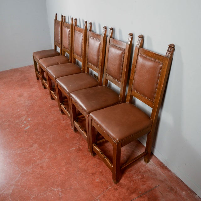 Wooden and Imitation Leather Folder Chairs, Set of 6 For Sale - Image 9 of 18