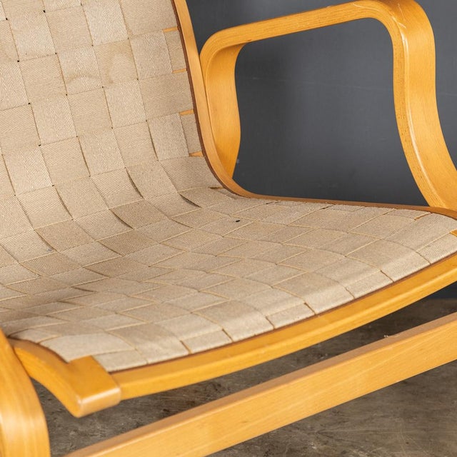 Mid-20thc Danish Beech Framed Chairs & Ottoman by Bruno Mathsson, 1978, Set of 3 For Sale - Image 15 of 18