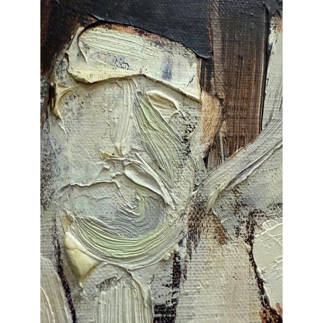 John Emanuel Mid-century Modern Impasto Portrait Painting Offered for sale is a stunning John Emanuel ( England- 1930-)...