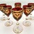 Vintage Italian Ruby Red Crystal Wine Goblets with 24k Gold Neoclassical Garlands by Interglass, 1980s, Set of 6 For Sale - Image 13 of 18