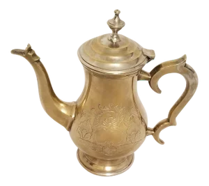 Vintage e.p.n.s. England Floral Etched Silver Coffee Pot