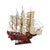 Large Handcrafted Wooden Three-Masted Sailing Ship Model With Cloth Sails For Sale - Image 6 of 12