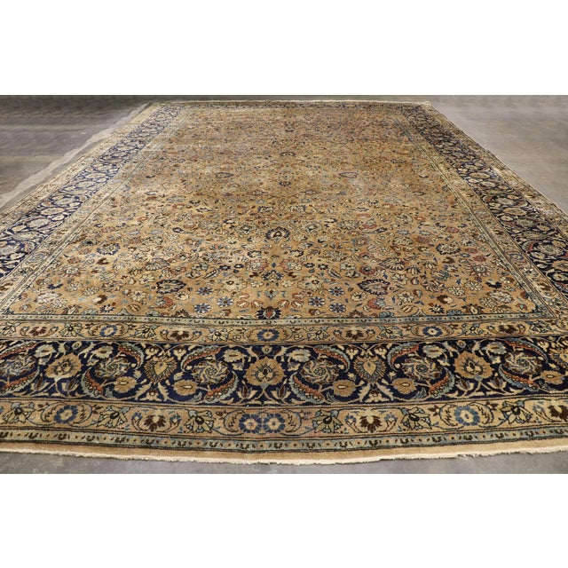 Antique Persian Mashhad Rug, 11'08 X 17'09 For Sale - Image 9 of 10