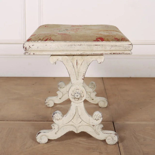 Italian Painted Needlework Stool, 1890s For Sale - Image 4 of 6