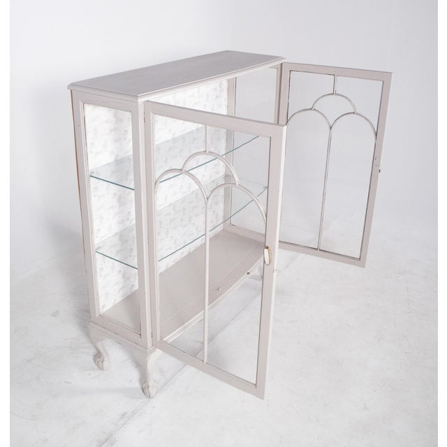 Portuguese White Painted Showcase Cabinet, 1920s For Sale - Image 13 of 14