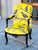 1960s 1960s Gothic Raven Crow Yellow Velvet and Embroidery Armchair For Sale - Image 5 of 5
