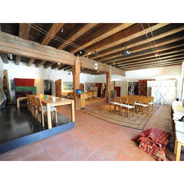 Vintage Berber Tuareg Mat in Rush and Leather, 1971 For Sale - Image 3 of 11