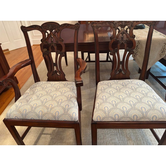 Chippendale Late 20th Century Maitland-Smith Carved Mahogany Chippendale Dining Chairs - Set of 6 For Sale - Image 3 of 18
