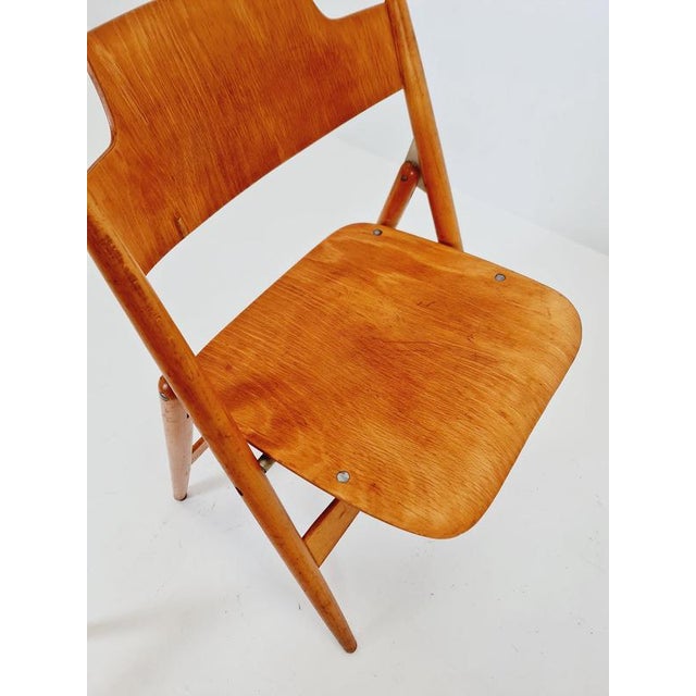 Brown Austrian SE18 Folding Chairs by Egon Eiermann for Wilde & Spieth, 1950s Set of 4 For Sale - Image 8 of 18