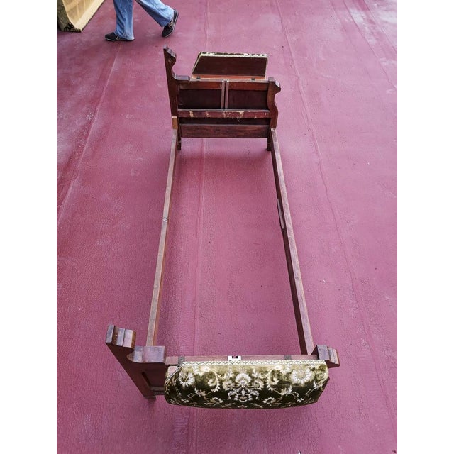 Italian Art Nouveau Sofa Bed in Damask Fabric For Sale - Image 11 of 18