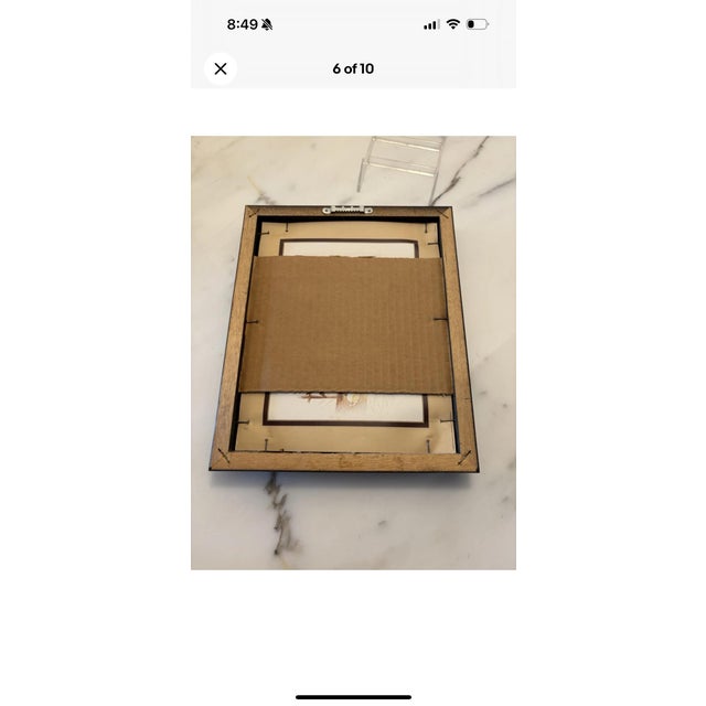 Black Tracy Sabin Cat Art Framed Mat Mid Century 80s Black White Cat For Sale - Image 8 of 8