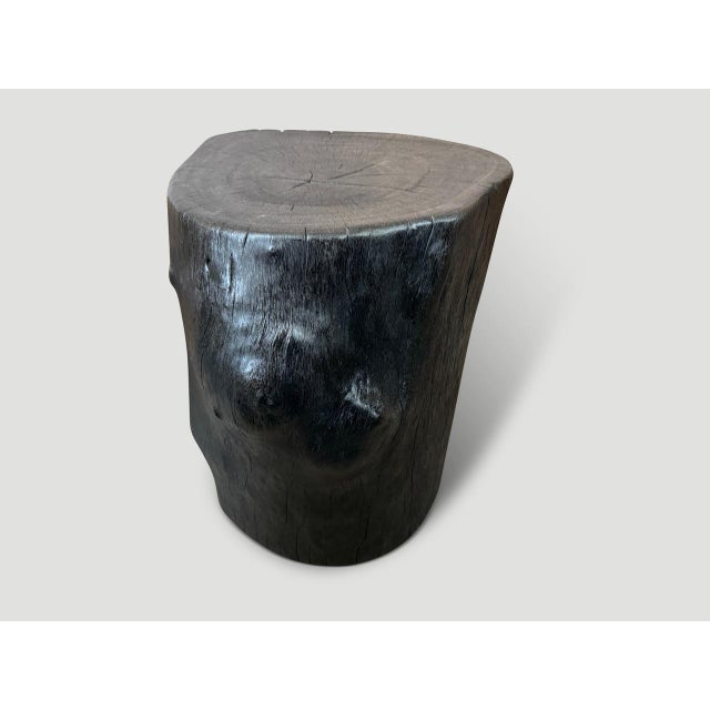 2010s Andrianna Shamaris Charred Lychee Wood Side Table For Sale - Image 5 of 5