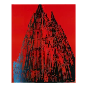 Vintage Andy Warhol Foundation Open Edition Lithograph, "Cologne Cathedral Red"