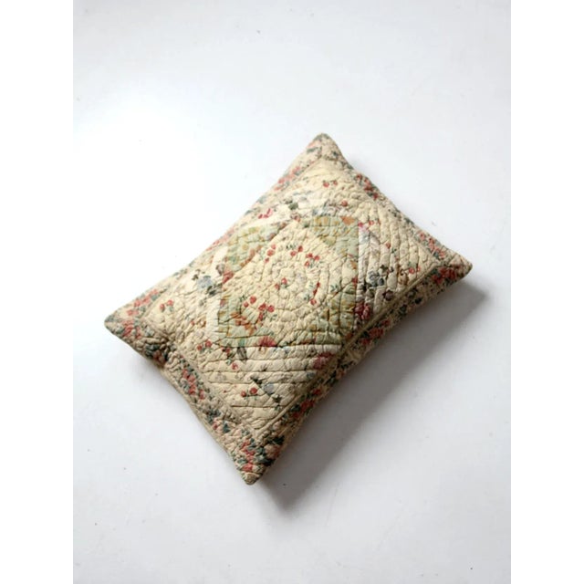 Vintage Quilted Floral Pillow Sham For Sale - Image 10 of 10