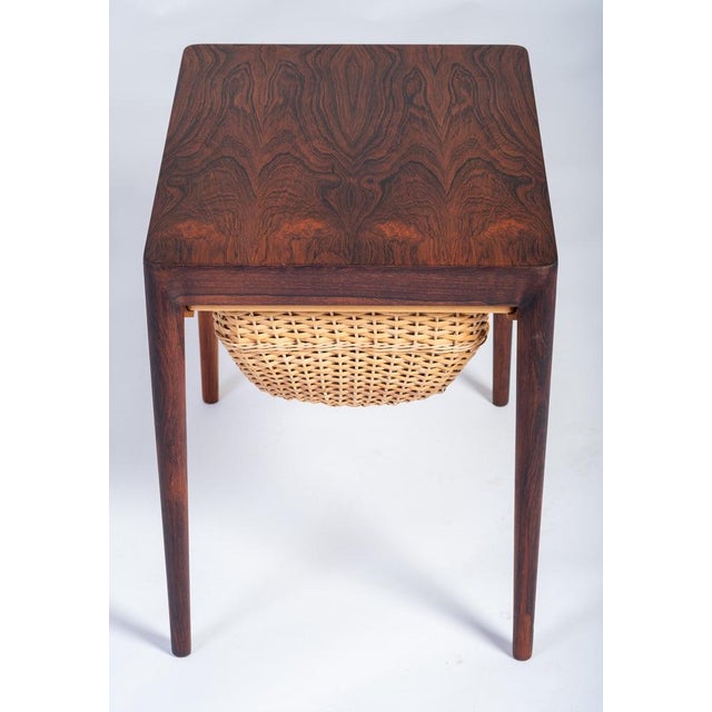 Rosewood Sewing Table by Severin Hansen for Haslev Møbelsnedkeri, Denmark, 1960s For Sale - Image 5 of 10