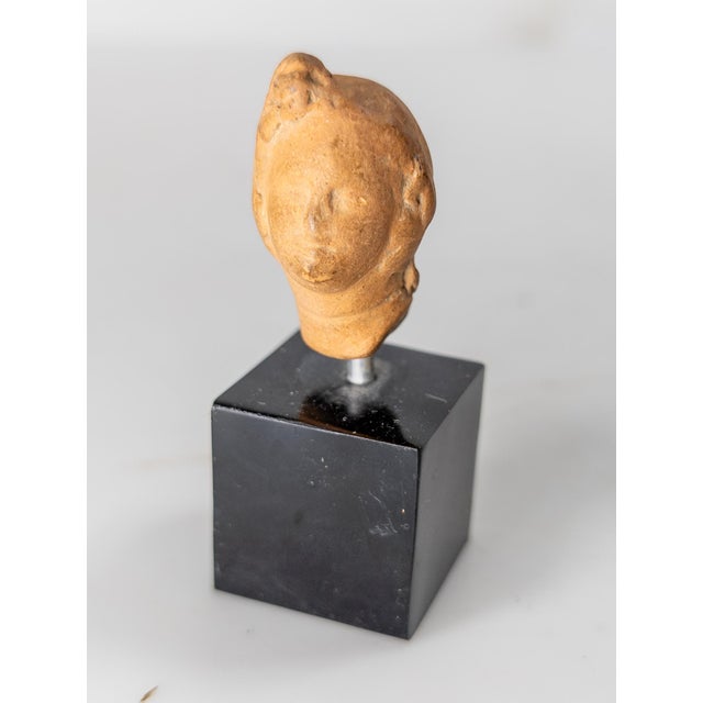 Mediterranean Ancient Greek Hellenistic or Roman Terrracotta Pottery Fragment of a Goddess For Sale - Image 3 of 7