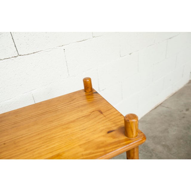 Scandinavian Rectangular Shelf in Pine with Round Pencil Legs, 1960s For Sale - Image 6 of 18