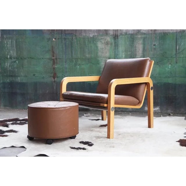 Mid Century Thonet Oak Bentwood & Chrome Armchair For Sale - Image 11 of 11