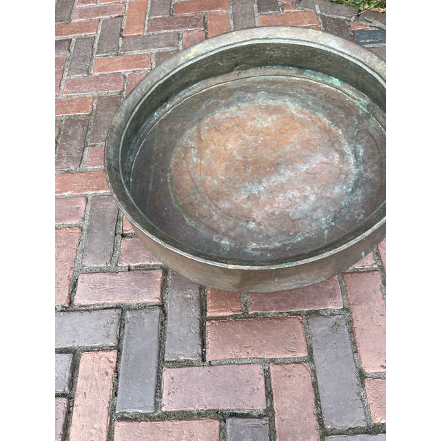 Late 19th Century Antique Hand Wrought Copper Jardinier Planter Vessel for Indoor/Outdoor Use For Sale - Image 5 of 10