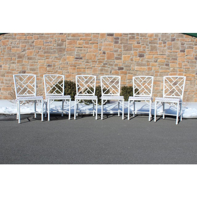 For your springtime and summer outdoor events, consider this set of six Meadowcraft faux bamboo patio chairs crafted from...