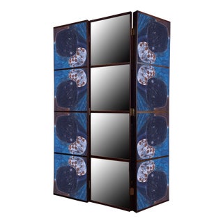 Room Divider with Design and Mirror by Pietro Meccani for Meccani Design For Sale