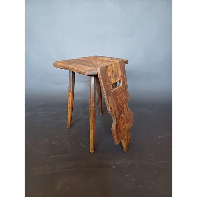 Brown Mid 19th Century Slovenian Alps Farm Chair For Sale - Image 8 of 9