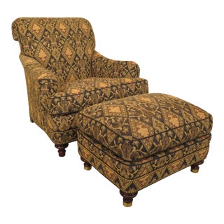 Hancock & Moore Tarleton Upholstered Chair & Ottoman - a Pair For Sale
